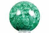 Flowery Polished Malachite Sphere - DR Congo #348894-1